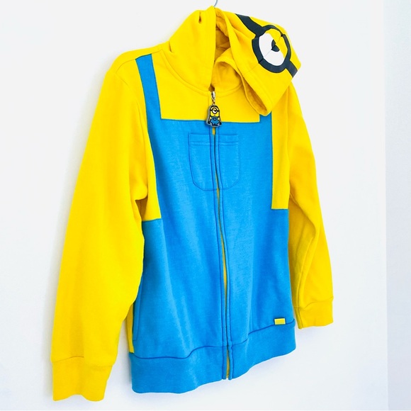 Boys👍🏽MINION Long Sleeves Yellow Hoodie SZ M - Picture 8 of 11